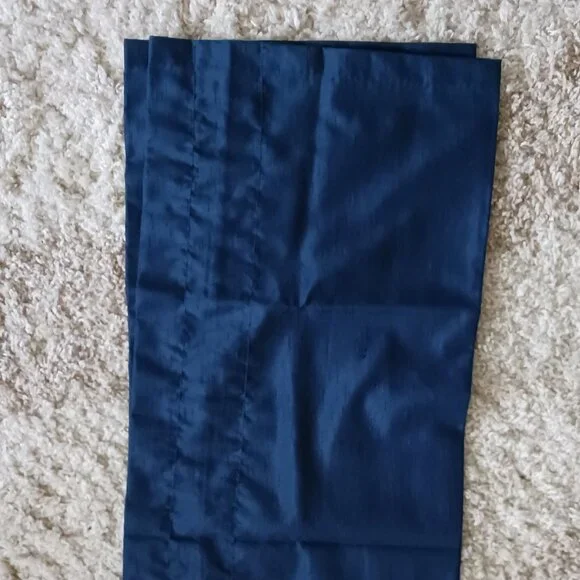Valance Window Topper 3 Panels Solid Blue 100% Polyester - Picture 2 of 3